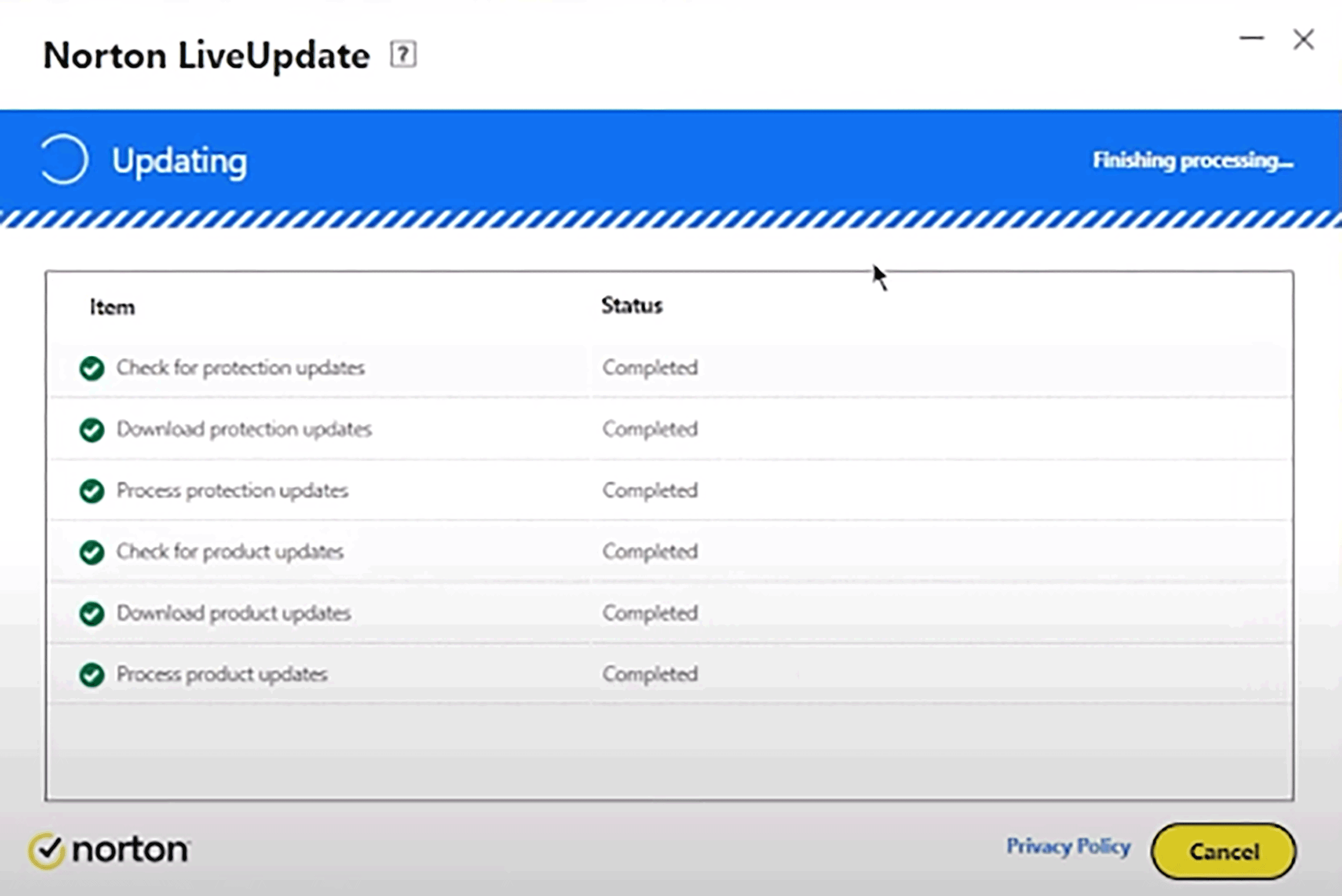 Norton Update Details