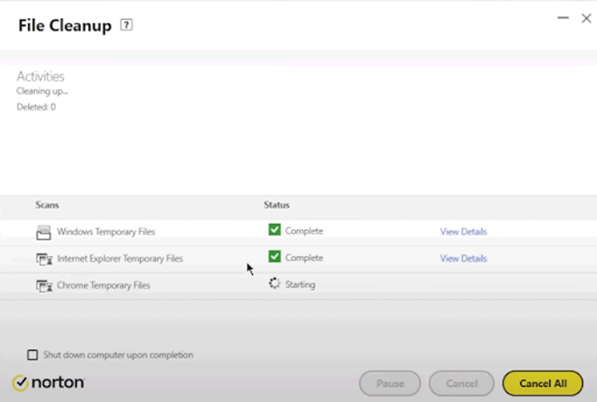 Norton Update details